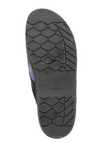 Pantoffel aus kariertem Textilmaterial BLAU-GRAU