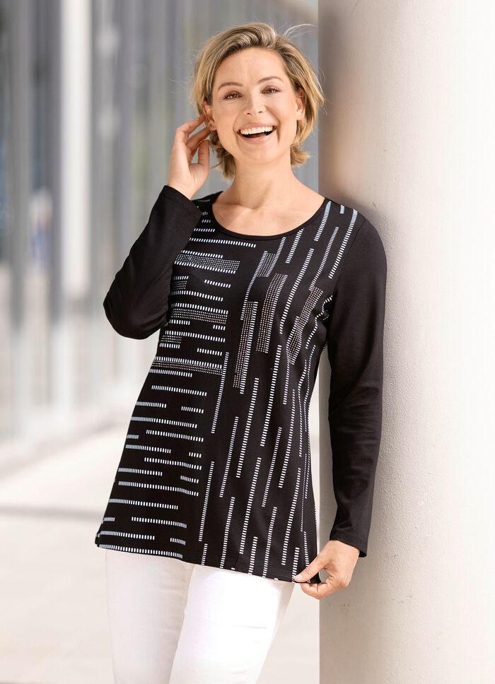 H&uuml;bsches Shirt mit Kontrast-Druck 