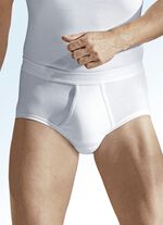 Hermko F&uuml;nferpack Slips aus Feinripp mit Eingriff, wei&szlig; 
