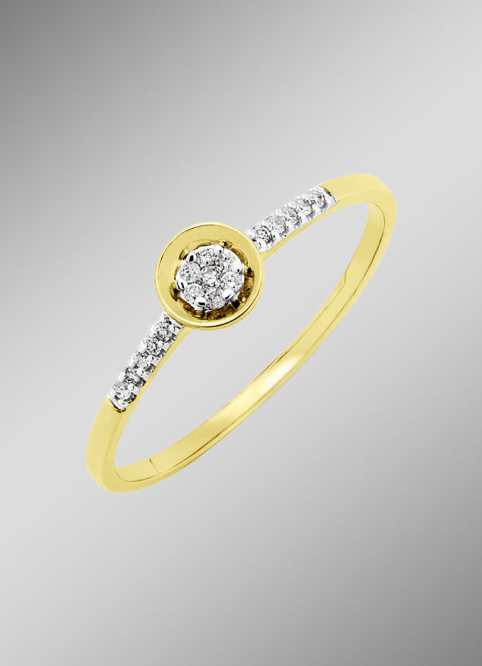 Feiner Damenring mit Brillanten 