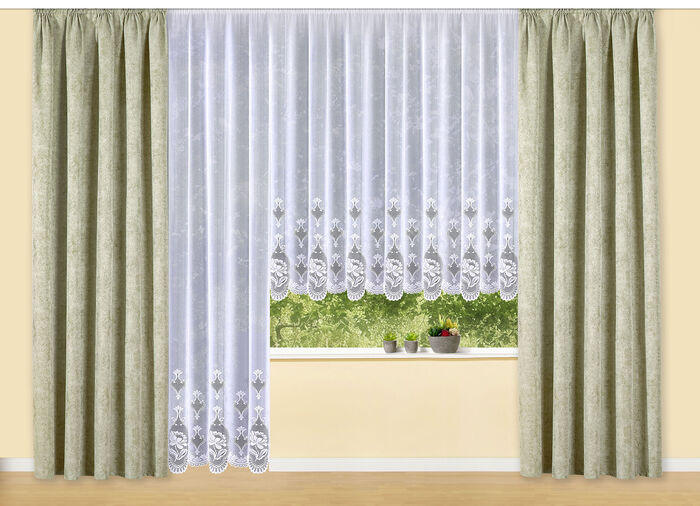 Luftig-leichter Blumenfenster-Store 