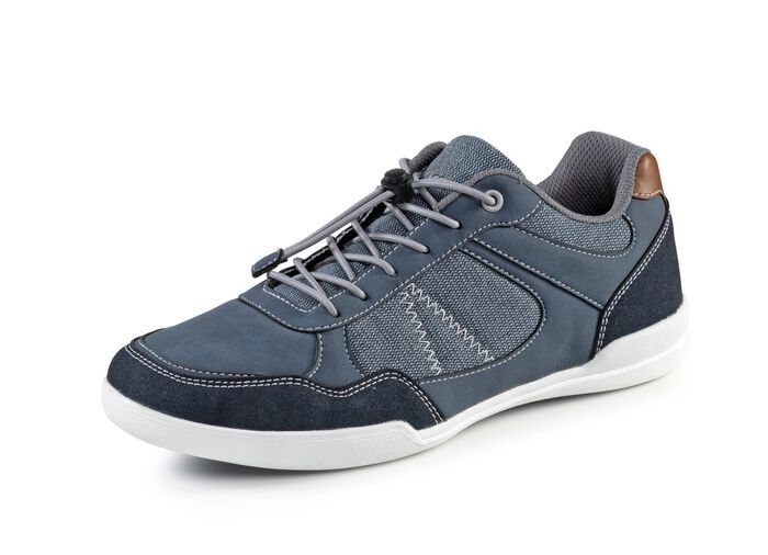 Sneaker mit elastischem Schnellschn&uuml;rsystem mit Stopper BLAU-COGNAC