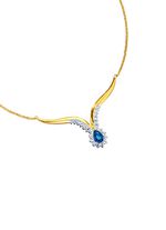 Halskette mit echt Safir und echten Wei&szlig;topasen 