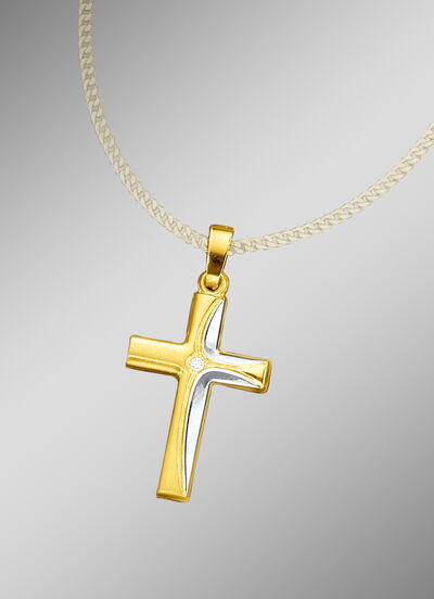Kreuz-Anhänger in Bicolor 