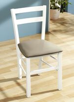 Esszimmerst&uuml;hle, 2er-Set, aus massiver Buche WEISS-GRAU