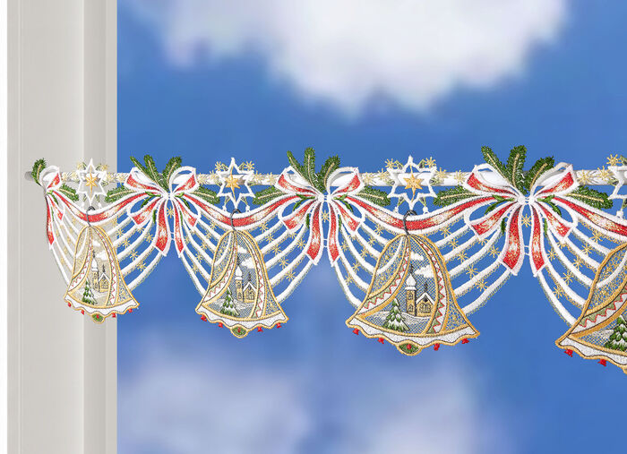 Stangendekoration aus echter Plauener Spitze 