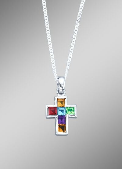 Kreuz-Anh&auml;nger mit Panzerkette 