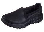 SKECHERS, klassiche Damen-Slipper, aus Synthetik und elastischem Strick-Material SCHWARZ