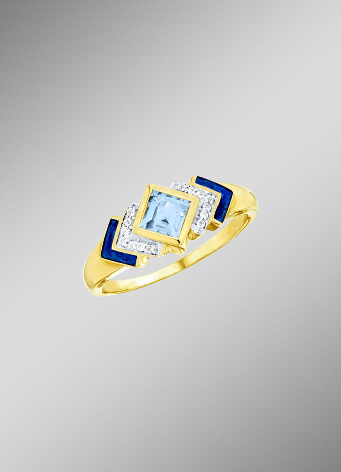 Ausdrucksstarker Damenring mit Topasen 