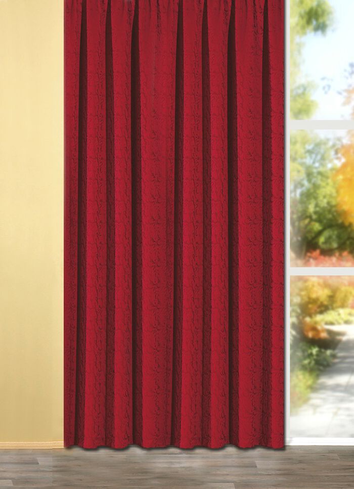 Leicht gl&auml;nzende &Uuml;bergardine ROT