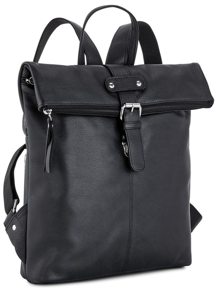 Laurina, Rucksack, Damen, mit zwei verstellbaren Umh&auml;ngeriemen SCHWARZ