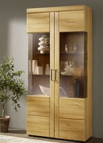 Vitrinenserie mit Türen und Schubladen mit Softclose EICHE HELL