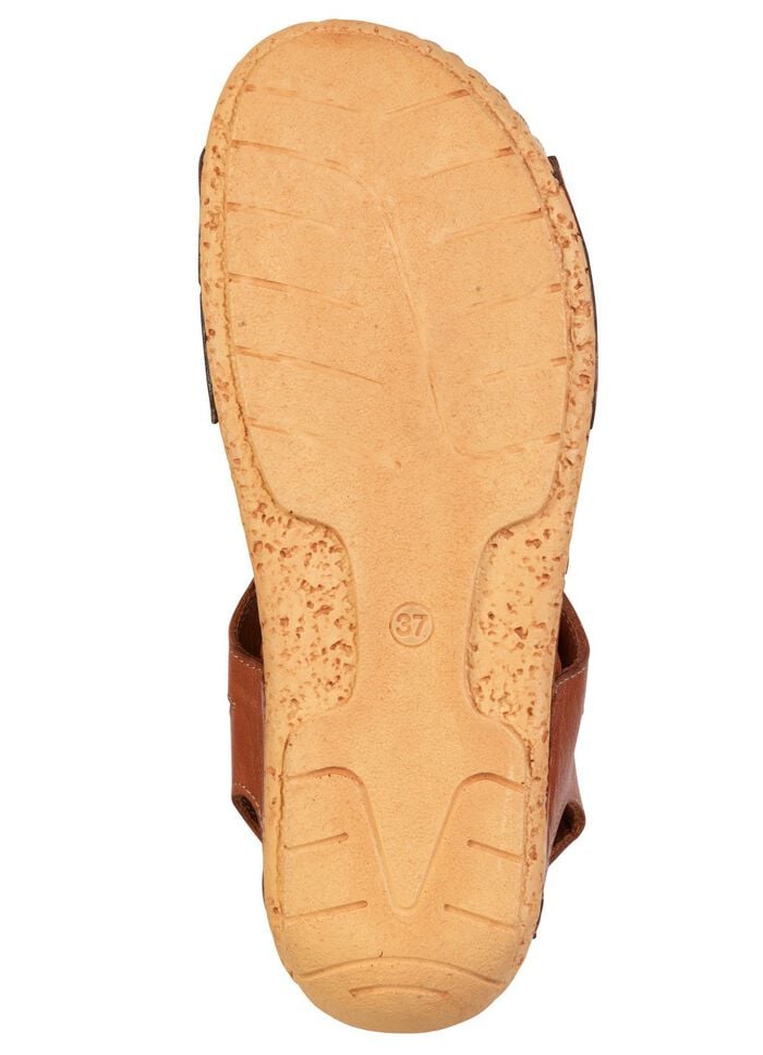 Gemini, sommerliche Damen-Sandalen, Weite G, aus Leder COGNAC