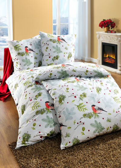 Flanell Bettwäsche-Garnitur mit Reißverschluss 