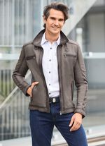 Lederkurzjacke mit Steh-Umlegekragen 