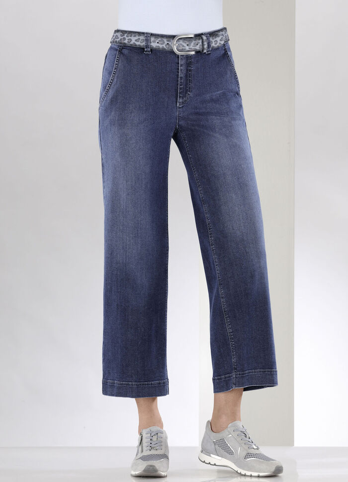 Jeans-Culotte mit luftig-weitem Bein DUNKELBLAU