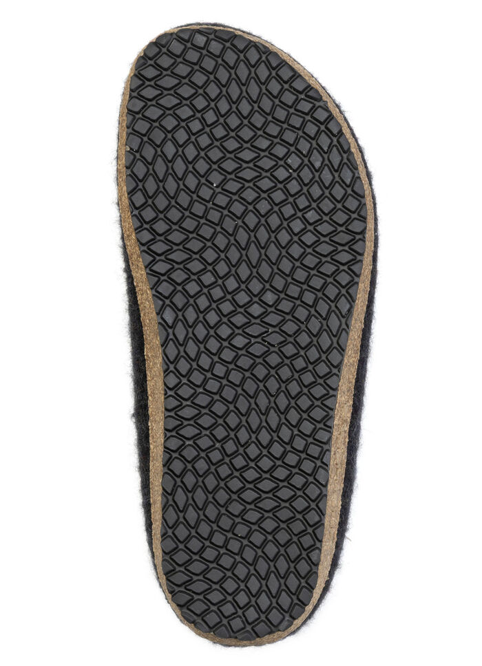 Edle Damen-Hausschuhe, Weite G, aus Schurwolle, nahtlos handgefilzt GRAFIT