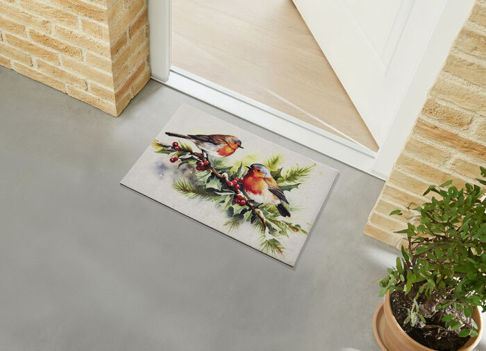 Fußmatte in winterlicher Optik 