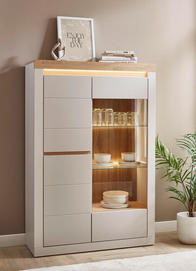 Vitrine mit LED-Beleuchtung, 2-t&uuml;rig 