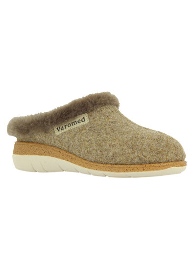 Hausschuh mit Lammfellkragen 