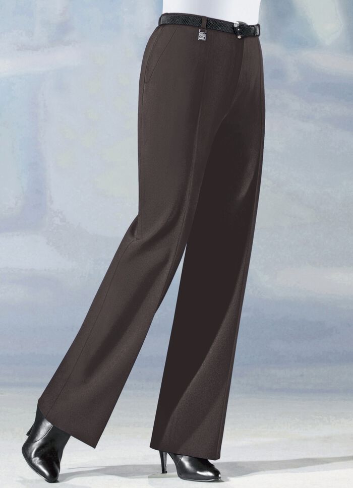 Hose in angesagter Marlene-Form in 6 Farben DUNKELBRAUN