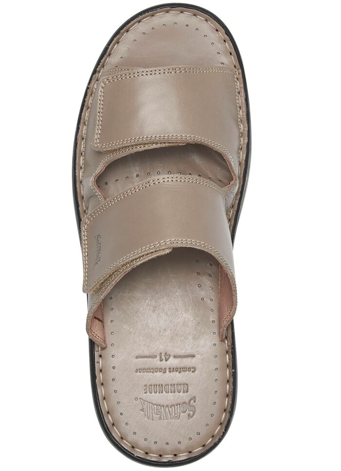 Pantolette aus Rind-Nappaleder TAUPE