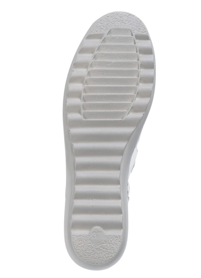 Gemini Slipper aus teilweise gepr&auml;gtem Nappaleder WEISS-GRAU