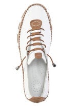 Gemini, leichte Damen-Schnürschuhe, Weite G, mit herausnehmbarem Fußbett WEISS-BRAUN