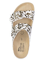 ELENA EDEN, trendige Damen-Pantoletten, Weite H, mit Klettspangen CREME-BRONZE