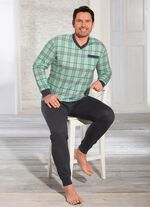 Schlafanzug mit V-Ausschnitt und Brusttasche 