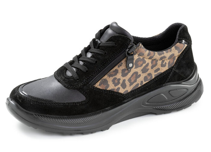 Trendige Damen-Schnürschuhe, Weite K, mit herausnehmbarem Fußbett SCHWARZ-BRAUN