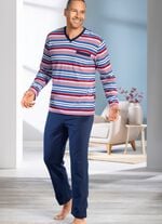 Zweierpack Schlafanz&uuml;ge mit V-Ausschnitt und offenen Abschl&uuml;ssen 