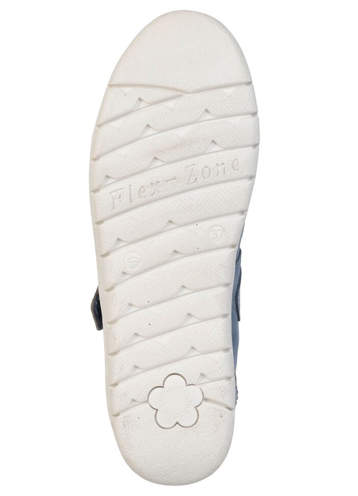 ELENA EDEN, sommerliche Damen-Slipper, Weite H, mit herausnehmbarem Fu&szlig;bett BLAU-ECRU