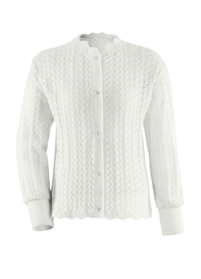 Bettjäckchen, Langarm und durchgeknöpft NATURWEISS