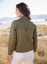 Bestickte Jeansjacke 