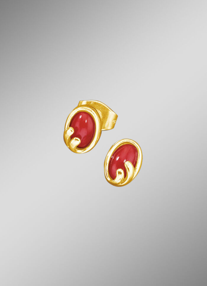 Ohrstecker mit Koralle 