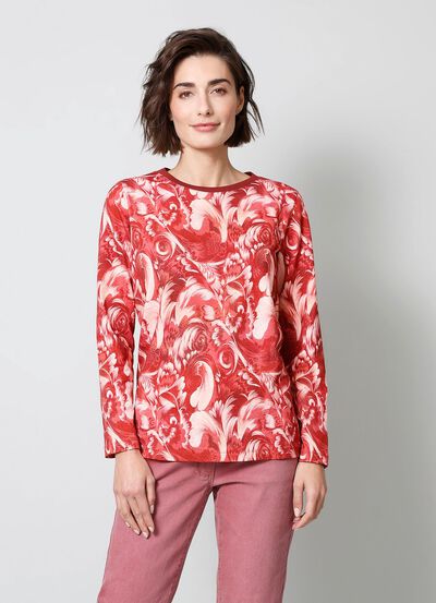 Sweatshirt mit Bündchen-Abschluss am Halsausschnitt 