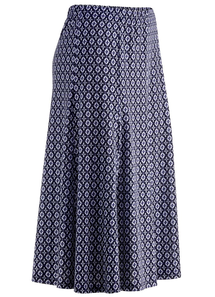 Tragangenehmer Bahnenrock  MARINE-WEISS-BLAU