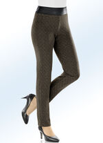 Hose in toller Fischgrat-Oprik SCHWARZ-CAMEL