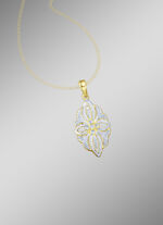 Anhänger mit Diamanten im Blumendesign 