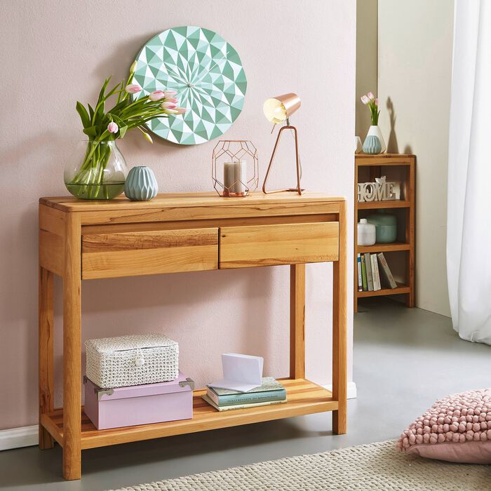 Konsolentisch aus Massivholz in ge&ouml;lter Ausf&uuml;hrung 