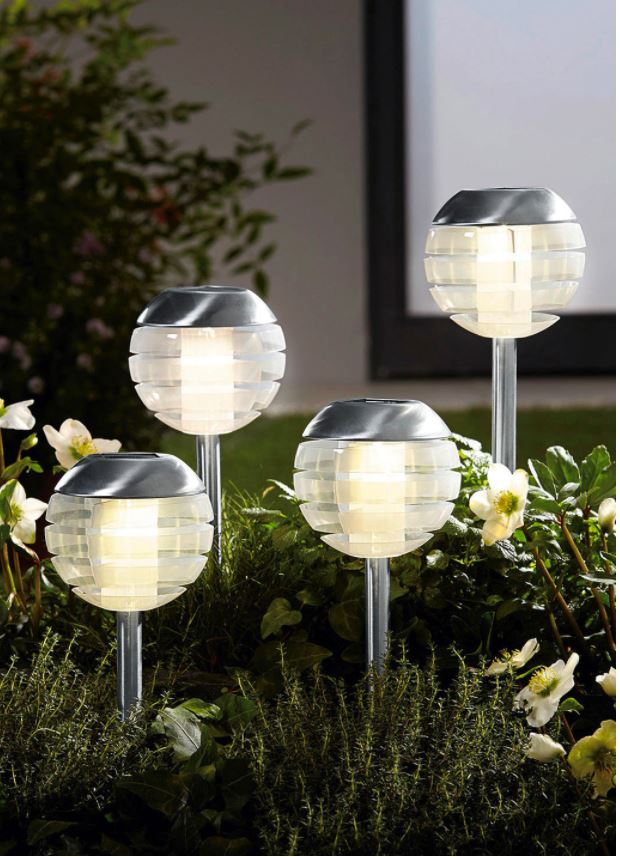 4er-Set Solarleuchte mit Softone-LED - Gartenbeleuchtung