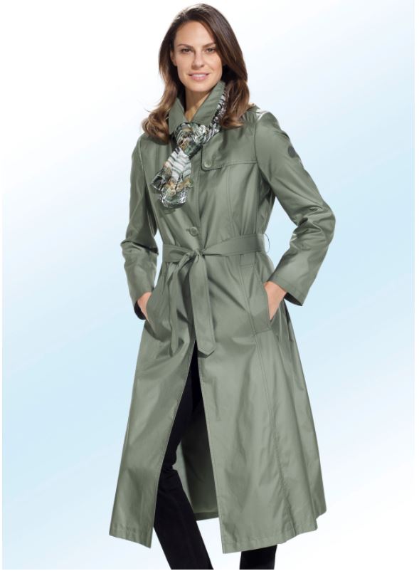 Trenchcoat mit Gürtel und Knopfleiste