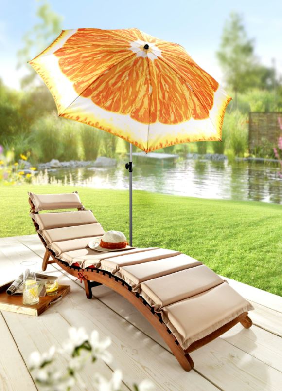 doppler Sonnenschirm mit Orangen-Motiv