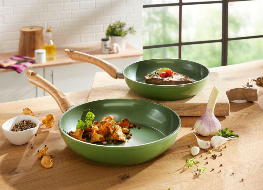 Pfannen-Set 2-teilig aus hochwertigem Aluminium mit Ceravegan