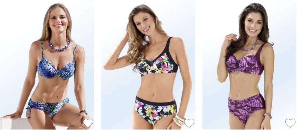 Bikinis in verschiedenen Varianten