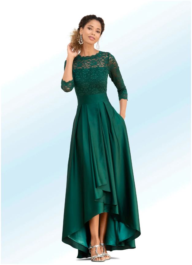 Wunderschönes Kleid mit Spitze in Smaragdgrün