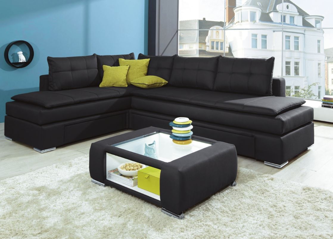 Boxspring Funktions-Ecke in Schwarz