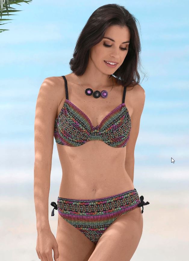 Bikini mit Bügel, schalenlos, seitlich raffbar