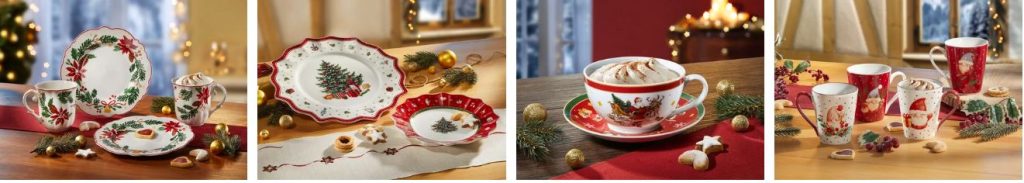 Weihnachtliches Service aus Fine Bone China-Porzellan